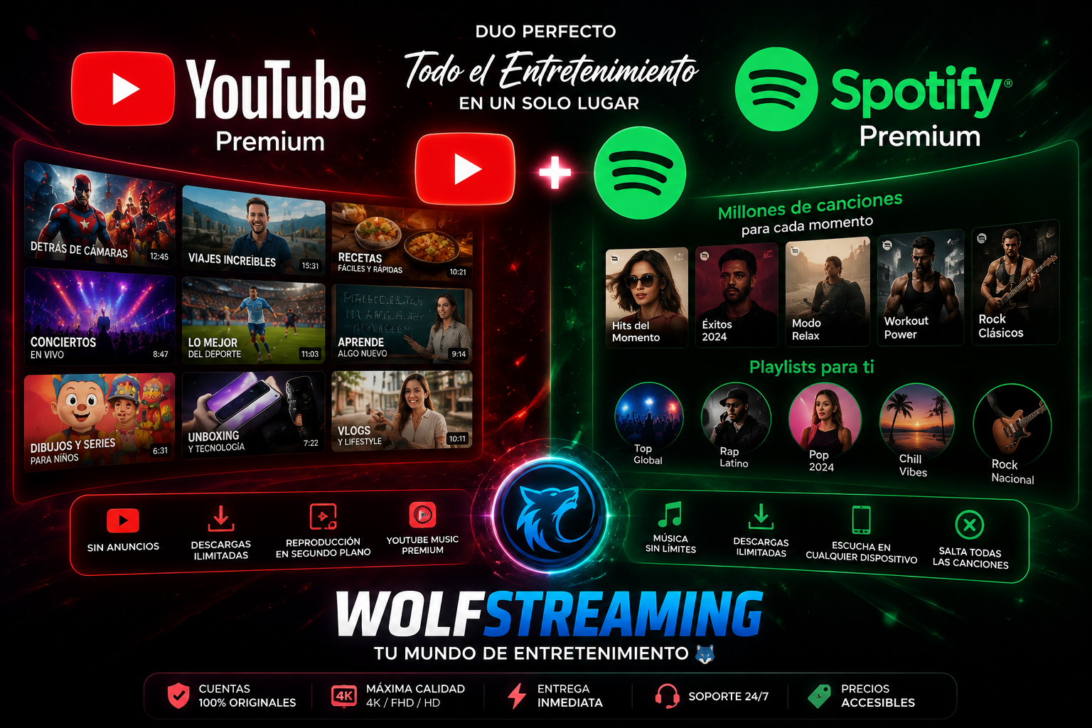 Youtube + Spotify